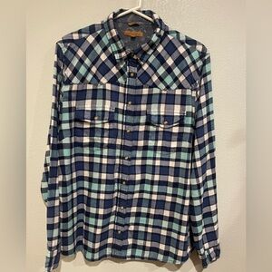 Jachs Girlfriend Navy and Mint Checkered Women’s Shirt
